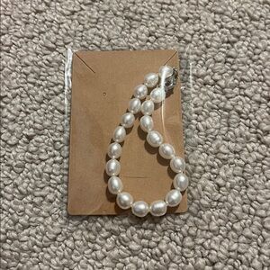 Freshwater Cultured White Pearl Bracelet with Sterling Silver Clasp